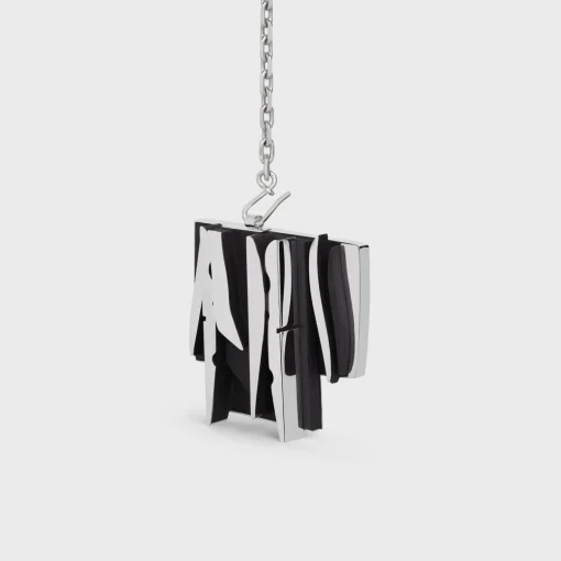 Celine Nevelson Project Necklace Sterling Silver and Oak Wood