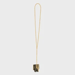 Celine Nevelson Project Necklace Vermeil and Oak Wood