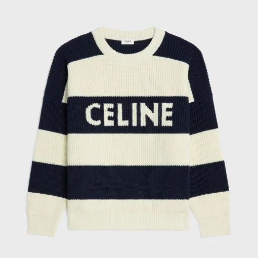 celine oversized sweater in striped cotton