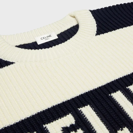 celine oversized sweater in striped cotton