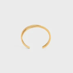 Celine Paris Double Thin Cuff in Brass with Gold Finish