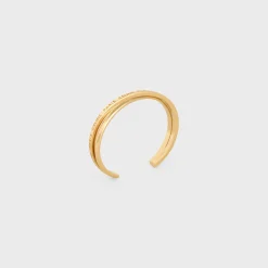 Celine Paris Double Thin Cuff in Brass with Gold Finish