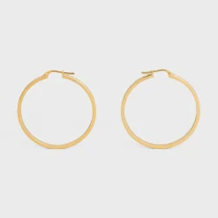Celine Paris Large Hoops in Brass with Gold Finish