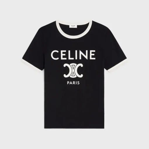 CELINE PARIS T-SHIRT IN COTTON JERSEY