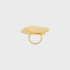 Celine Petale Ring in Brass with Gold Finish