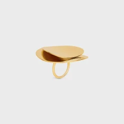 Celine Petale Ring in Brass with Gold Finish