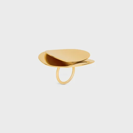 Celine Petale Ring in Brass with Gold Finish