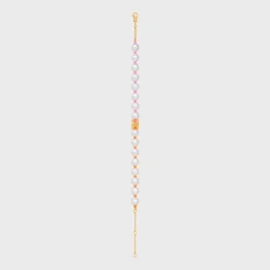 Celine Plage Pearl Bracelet in Brass with Gold Finish and Resin Pearls