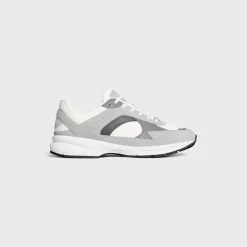 CELINE RUNNER CR-03 LOW LACE-UP SNEAKER in MESH, SUEDE CALFSKIN AND CALFSKIN