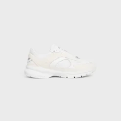 CELINE RUNNER CR-03 LOW LACE-UP SNEAKER in MESH, SUEDE CALFSKIN AND CALFSKIN