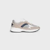 CELINE RUNNER CR-03 LOW LACE-UP SNEAKER in MESH, SUEDE CALFSKIN AND CALFSKIN