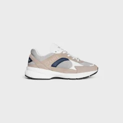 CELINE RUNNER CR-03 LOW LACE-UP SNEAKER in MESH, SUEDE CALFSKIN AND CALFSKIN