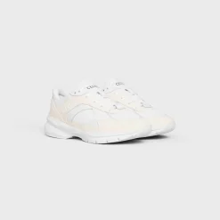 CELINE RUNNER CR-03 LOW LACE-UP SNEAKER in MESH, SUEDE CALFSKIN AND CALFSKIN