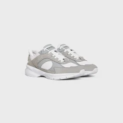 CELINE RUNNER CR-03 LOW LACE-UP SNEAKER in SUEDE CALFSKIN, MESH AND CALFSKIN