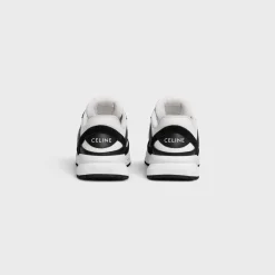 CELINE RUNNER CR-03 LOW LACE-UP SNEAKER in MESH, CALFSKIN AND SUEDE CALFSKIN