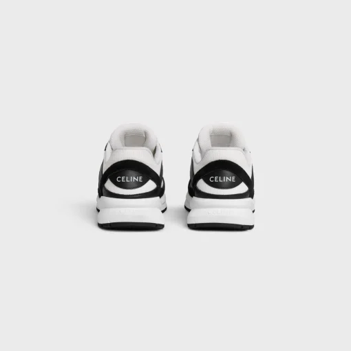 CELINE RUNNER CR-03 LOW LACE-UP SNEAKER in MESH, CALFSKIN AND SUEDE CALFSKIN