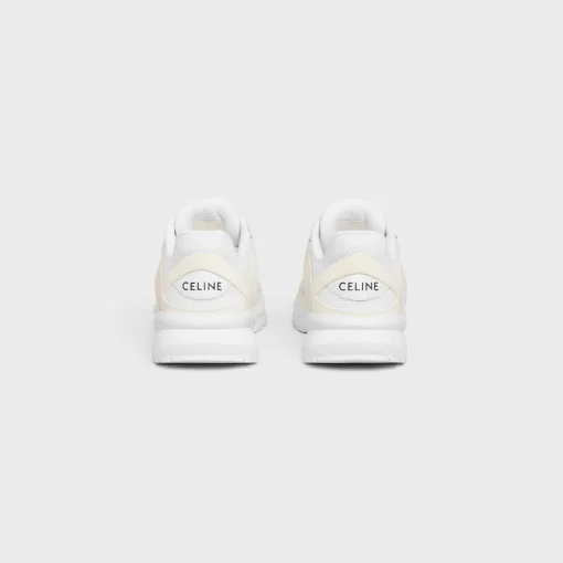 CELINE RUNNER CR-03 LOW LACE-UP SNEAKER in MESH, SUEDE CALFSKIN AND CALFSKIN