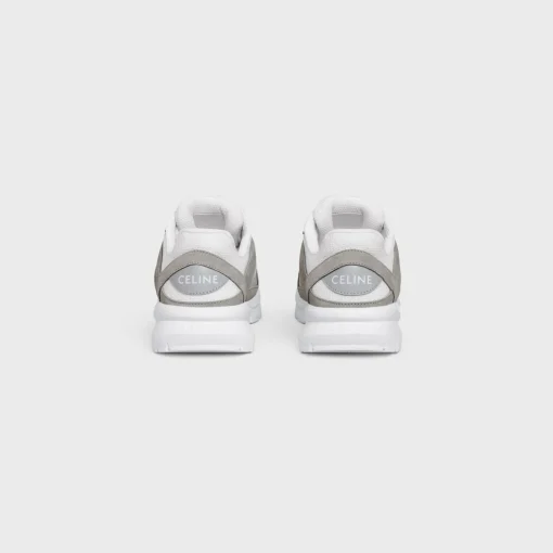 CELINE RUNNER CR-03 LOW LACE-UP SNEAKER in SUEDE CALFSKIN, MESH AND CALFSKIN