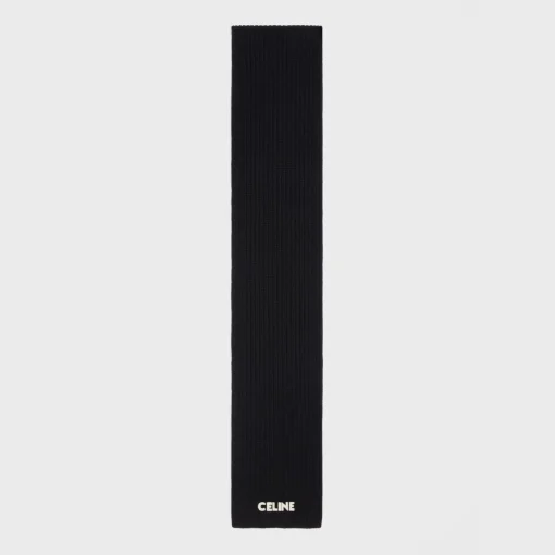 CELINE SCARF IN RIBBED WOOL