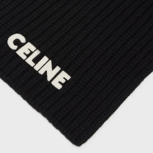 CELINE SCARF IN RIBBED WOOL