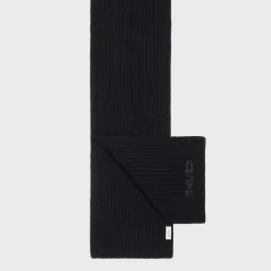 CELINE SCARF IN RIBBED WOOL