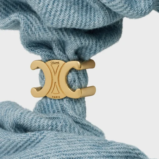 Celine Scrunchy Denim in Cotton and Brass with Gold Finish