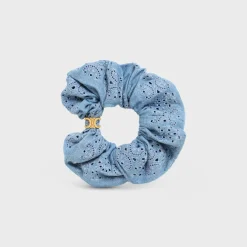 Celine Scrunchy English Embroidery in Brass with Gold Finish and Cotton