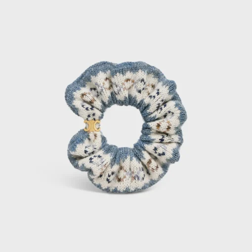 Celine Scrunchy Fair Isle in Wool and Brass with Gold finish