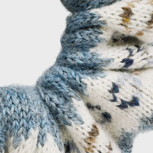 Celine Scrunchy Fair Isle in Wool and Brass with Gold finish