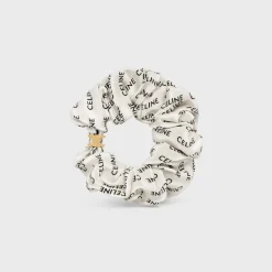 Celine Scrunchy Rayure in Silk and Brass with Gold finish
