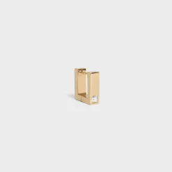 Celine Sentimental Square Earring in Yellow Gold and Diamond