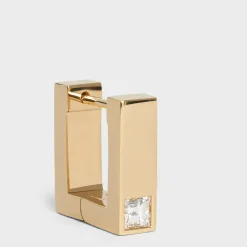 Celine Sentimental Square Earring in Yellow Gold and Diamond