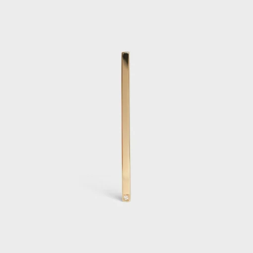 Celine Sentimental Straight Earring in Yellow Gold and Diamond