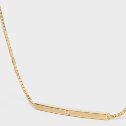 Celine Sentimental Straight Bracelet in Yellow Gold and Diamond