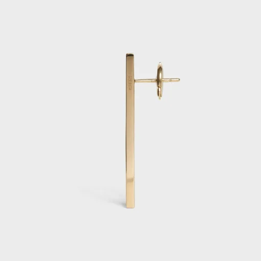 Celine Sentimental Straight Earring in Yellow Gold and Diamond