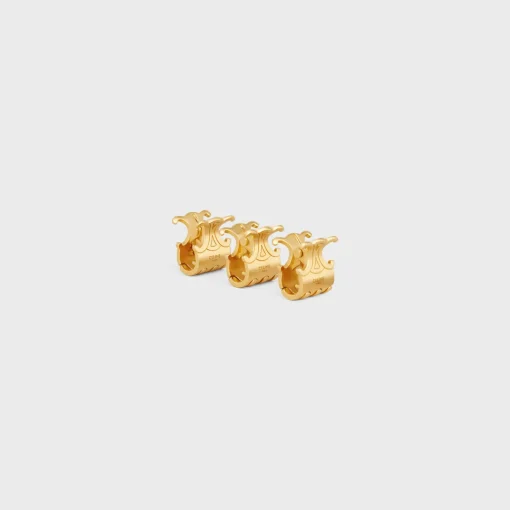 Celine Set of 3 Mini Hair Claws in Brass with Gold Finish and Steel