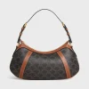 CELINE STRIPED HOBO in TRIOMPHE CANVAS & CALFSKIN
