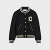celine teddy jacket in textured wool