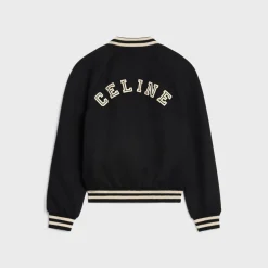 celine teddy jacket in textured wool