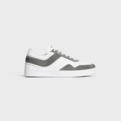 CELINE TRAINER LOW LACE-UP SNEAKER in SUEDE CALFSKIN AND CALFSKIN