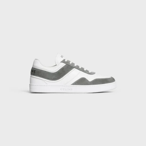 CELINE TRAINER LOW LACE-UP SNEAKER in SUEDE CALFSKIN AND CALFSKIN