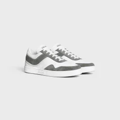 CELINE TRAINER LOW LACE-UP SNEAKER in SUEDE CALFSKIN AND CALFSKIN