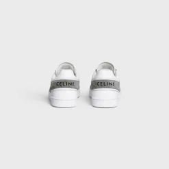 CELINE TRAINER LOW LACE-UP SNEAKER in SUEDE CALFSKIN AND CALFSKIN