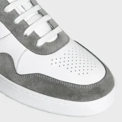 CELINE TRAINER LOW LACE-UP SNEAKER in SUEDE CALFSKIN AND CALFSKIN