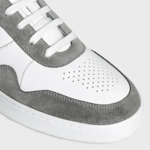 CELINE TRAINER LOW LACE-UP SNEAKER in SUEDE CALFSKIN AND CALFSKIN