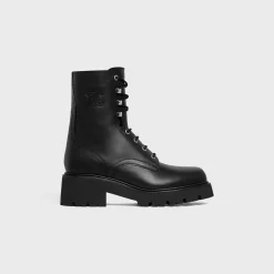 CELINE TRIOMPHE RANGERS MID LACE-UP BOOT in SHINY BULL
