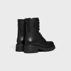 CELINE TRIOMPHE RANGERS MID LACE-UP BOOT in SHINY BULL