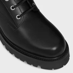 CELINE TRIOMPHE RANGERS MID LACE-UP BOOT in SHINY BULL