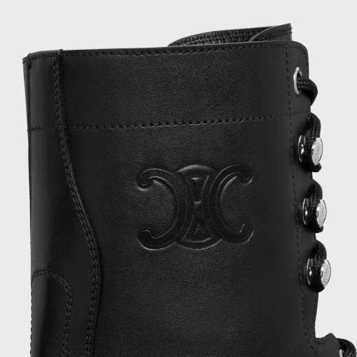 CELINE TRIOMPHE RANGERS MID LACE-UP BOOT in SHINY BULL