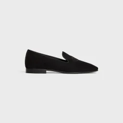 CELINE TRIOMPHE SLIPPERS in SUEDE CALFSKIN